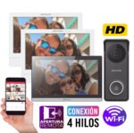 KIT VIDEO PORTERO HIBRIDO HD 3 MONITORES  WIFI HIKVISION DS-KIS313-P_KIT3