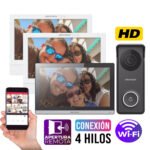 KIT VIDEO PORTERO HIBRIDO HD 3 MONITORES  WIFI HIKVISION DS-KIS313-P_KIT3