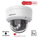 Hikvision DS-2CD2183G2-LIS2U Camara Domo IP 8MP 4k Smart Hybrid Light + 2 Micrófonos Integrados,  Lente 2.8 mm / Infrarojo 30 mts/ ACUSENSE / Exterior IP67 / IK10 / WDR 120 dB /  Micro SD / Metal / ACUSEARCH