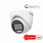 Hikvision DS-2CE70DF0T-LPFS Cámara Domo 2 Megapíxeles ColorVu c/Audio Luz Smart Hybrid