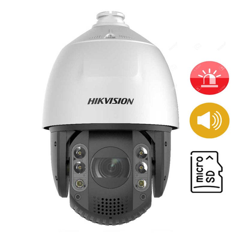 HIKVISION_DS-2DE7A232IW-AEBT5__ Hikvision DS-2DE7A232IW-AEB(T5) Camara Domo PTZ IP 2 Megapixeles Zoom 32X Infrarojo 200Mts Sirena y Luz Estroboscopica ACUSENSE - Imagen 1