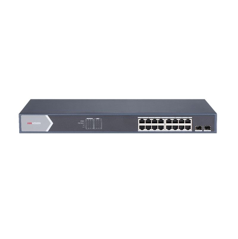 HIKVISION_DS-3E1518P-SI SWITCH ADMIN 16 PUERTOS POE CON PUERTOS 1000M HIKVISION DS-3E1518P-SI - Imagen 1
