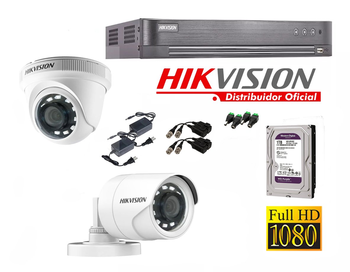 KIT2_2MP_ANALOGO Kit 2 Cámaras Full Hd Hikvision 7204_kit2 - Imagen 1