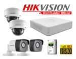 Kit 4 Cámaras Seguridad IP 2 Megapixeles con Audio  Vision Nocturna a Colores y  POE Hikvision KITIP4_2MP