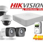 Kit 4 Cámaras Seguridad IP 4 Megapixeles con Audio  Vision Nocturna a Colores y POE Hikvision KITIP4_4MP