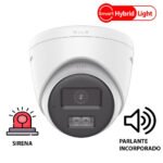 Hikvision DS-2CE78D0T-LXTS Cámara Domo 2 Megapíxeles  c/Audio Y Parlante y Alarma/Luz Smart Hybrid Infrarojo 40 mts