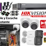 Kit de 4 Cámaras Full hd con Audio /Parlante / ColorVu Hikvision 7204q_kit4_audiobi