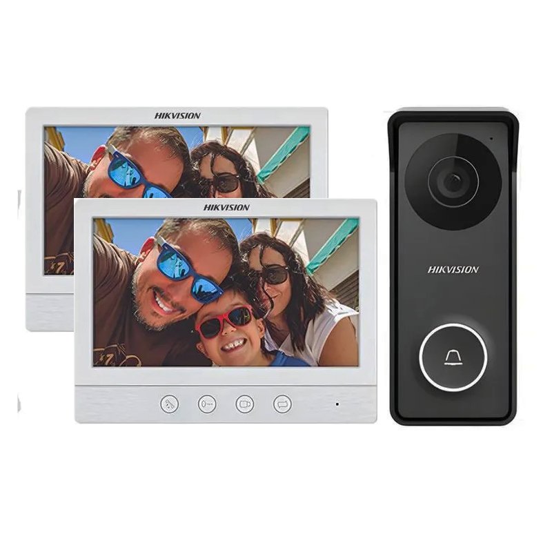 HIKVISION_DS-KIS213_KIT2 KIT VIDEO PORTERO ANALOGO 2 MONITORES HIKVISION DS-KIS213_KIT2 - Imagen 1