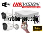 Kit  2 Cámaras IP WIFI Exterior Hikvision 4 Megapixeles con Audio y Bocina