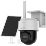 Hikvision DS-2CFSP4/4G Kit Solar IP All in One / AOV / PT IP 4 Megapixel / Lente 2.8 mm / Panel Solar + Batería de Respaldo de Litio (9000 mAh) / Conexión 4G / Audio de Dos Vías / Dual Light / IP66 / Micro SD